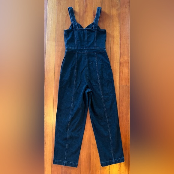NWT Madewell Denim Zip-Front Sleeveless Jumpsuit in Tarrybrook Wash - 6 - Black - Picture 8 of 12